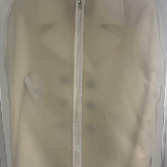 NWT Women's St. John’s Bay Wool Cream Double-Breasted Coat Peacoat +Garment Bag - Picture 10 of 10